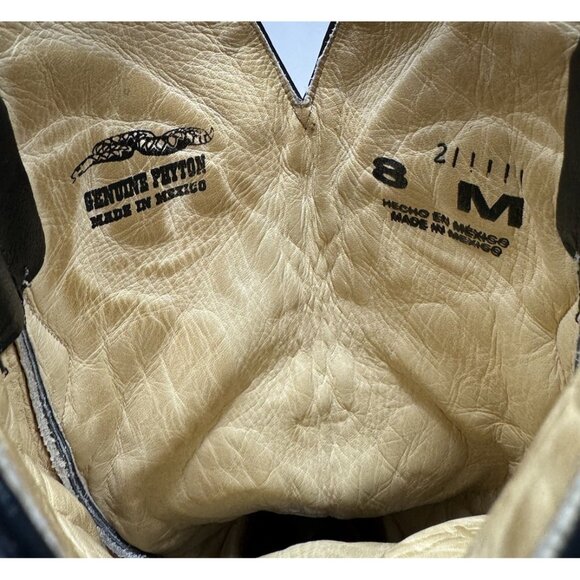 Corral Genuine Python Snake Skin Cowboy Western Boots Black Womens Size 8 - Picture 10 of 11